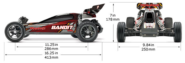 Traxxas bandit best sale wheelbase